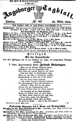Augsburger Tagblatt Dienstag 28. März 1854