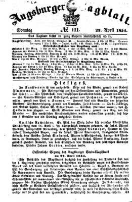 Augsburger Tagblatt Sonntag 23. April 1854