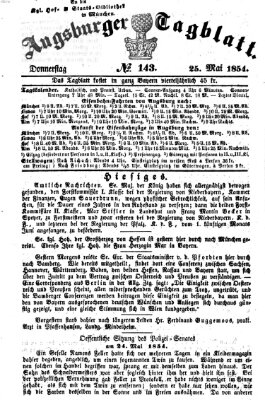 Augsburger Tagblatt Donnerstag 25. Mai 1854