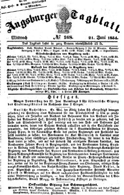 Augsburger Tagblatt Mittwoch 21. Juni 1854
