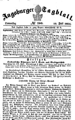 Augsburger Tagblatt Donnerstag 13. Juli 1854