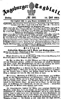 Augsburger Tagblatt Freitag 14. Juli 1854