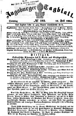 Augsburger Tagblatt Sonntag 16. Juli 1854