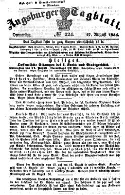 Augsburger Tagblatt Donnerstag 17. August 1854