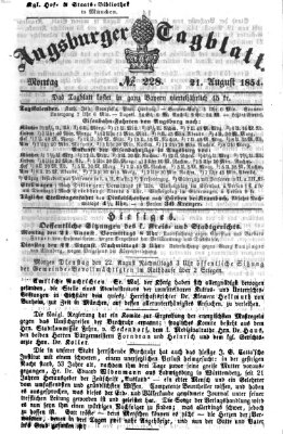 Augsburger Tagblatt Montag 21. August 1854