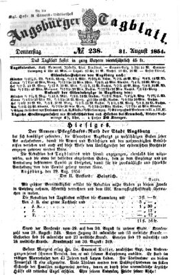 Augsburger Tagblatt Donnerstag 31. August 1854
