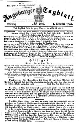 Augsburger Tagblatt Sonntag 1. Oktober 1854