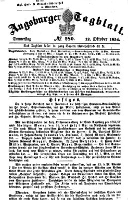 Augsburger Tagblatt Donnerstag 12. Oktober 1854