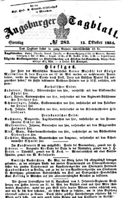 Augsburger Tagblatt Sonntag 15. Oktober 1854