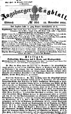Augsburger Tagblatt Mittwoch 15. November 1854
