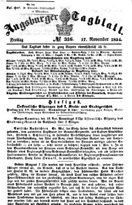 Augsburger Tagblatt Freitag 17. November 1854