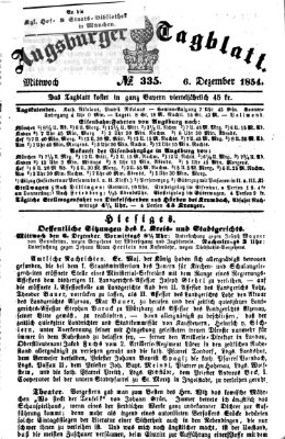 Augsburger Tagblatt Mittwoch 6. Dezember 1854