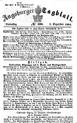 Augsburger Tagblatt Donnerstag 7. Dezember 1854
