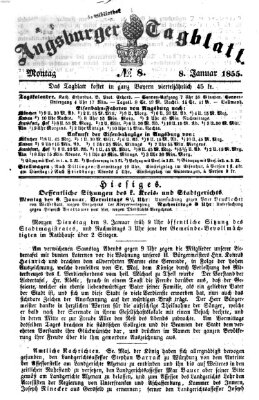 Augsburger Tagblatt Montag 8. Januar 1855