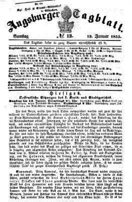Augsburger Tagblatt Samstag 13. Januar 1855