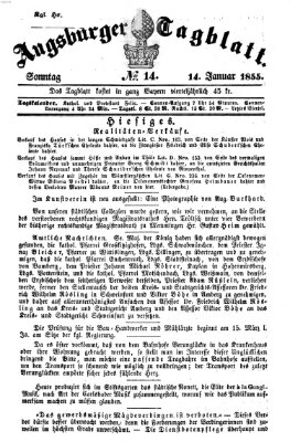 Augsburger Tagblatt Sonntag 14. Januar 1855