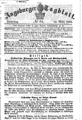 Augsburger Tagblatt Donnerstag 15. März 1855