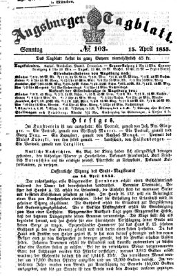 Augsburger Tagblatt Sonntag 15. April 1855