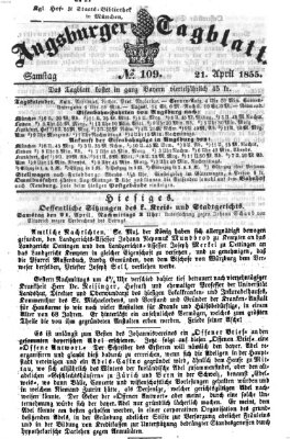 Augsburger Tagblatt Samstag 21. April 1855