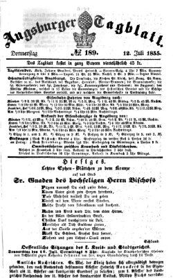 Augsburger Tagblatt Donnerstag 12. Juli 1855