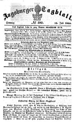Augsburger Tagblatt Sonntag 15. Juli 1855