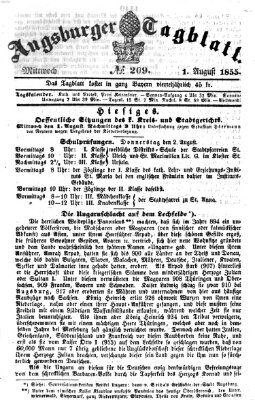 Augsburger Tagblatt Mittwoch 1. August 1855
