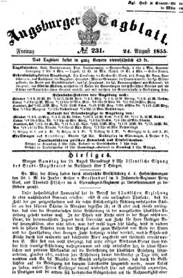 Augsburger Tagblatt Freitag 24. August 1855