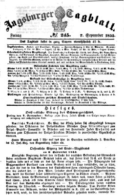 Augsburger Tagblatt Freitag 7. September 1855