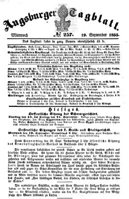 Augsburger Tagblatt Mittwoch 19. September 1855