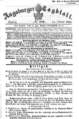 Augsburger Tagblatt Sonntag 14. Oktober 1855