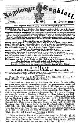 Augsburger Tagblatt Freitag 19. Oktober 1855