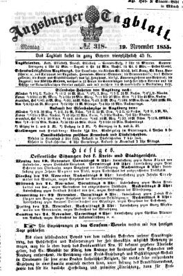Augsburger Tagblatt Montag 19. November 1855