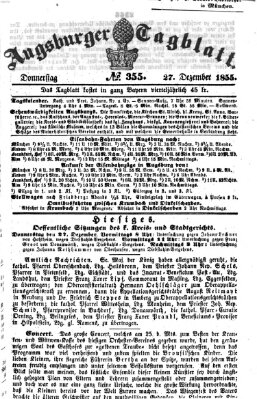 Augsburger Tagblatt Donnerstag 27. Dezember 1855
