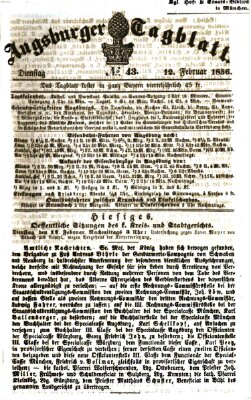 Augsburger Tagblatt Dienstag 12. Februar 1856