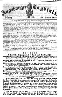 Augsburger Tagblatt Montag 25. Februar 1856
