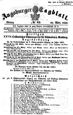 Augsburger Tagblatt Montag 24. März 1856