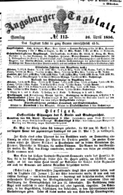 Augsburger Tagblatt Samstag 26. April 1856