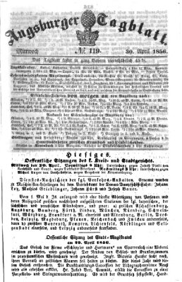 Augsburger Tagblatt Mittwoch 30. April 1856