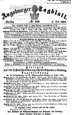 Augsburger Tagblatt Samstag 5. Juli 1856
