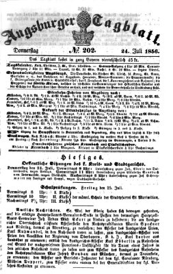 Augsburger Tagblatt Donnerstag 24. Juli 1856