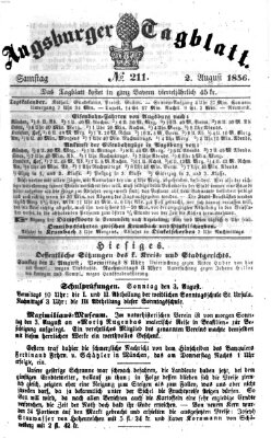 Augsburger Tagblatt Samstag 2. August 1856