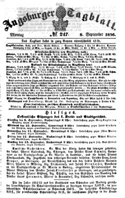 Augsburger Tagblatt Montag 8. September 1856
