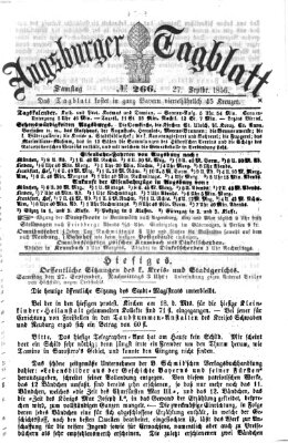 Augsburger Tagblatt Samstag 27. September 1856