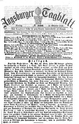 Augsburger Tagblatt Freitag 31. Oktober 1856