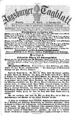 Augsburger Tagblatt Samstag 15. November 1856