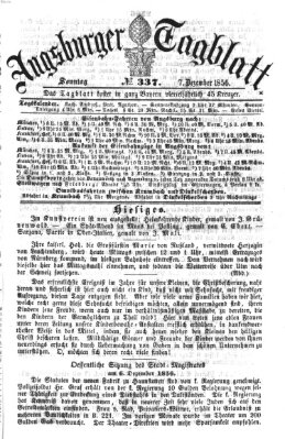 Augsburger Tagblatt Sonntag 7. Dezember 1856