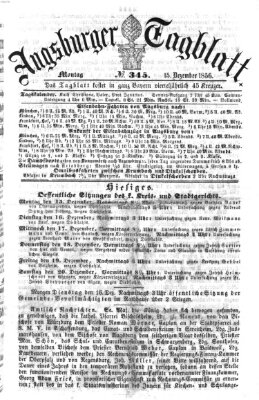 Augsburger Tagblatt Montag 15. Dezember 1856