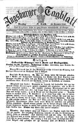 Augsburger Tagblatt Dienstag 30. Dezember 1856