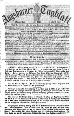 Augsburger Tagblatt Donnerstag 2. April 1857