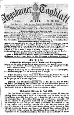 Augsburger Tagblatt Freitag 29. Mai 1857